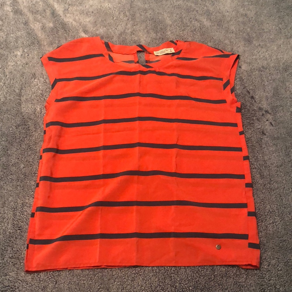 Orange and blue striped Abercrombie & Fitch shirt